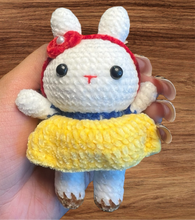 Load image into Gallery viewer, Cute Bunny In Apple Girl Dress Crochet Keychain K011