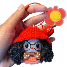 Load image into Gallery viewer, Cute Curly Hair Hat Girl Crochet Keychain K013