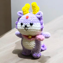 Load image into Gallery viewer, Cute Dragon Friend Wearing Bag Crochet Keychain K045