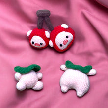 Load image into Gallery viewer, Double Magnet Cherry Piggy Micro Crochet Premium Figure K0557