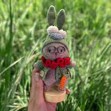 Load image into Gallery viewer, Double Bunny Wool Crochet Figure K0241