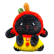 Load image into Gallery viewer, Cute Black Velvet Apple Bunny Crochet Keychain K029
