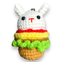 Load image into Gallery viewer, Cute Burger Bunny Crochet Keychain K030