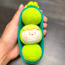 Load image into Gallery viewer, Cute 3 Pea's in a Pod Crochet Keychain K034