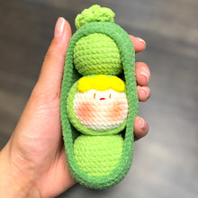 Load image into Gallery viewer, Cute 3 Pea's in a Pod Crochet Keychain K034