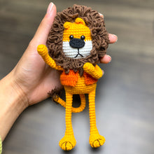 Load image into Gallery viewer, Cute Lion Full Body Fella with Vest Crochet Keychain K041