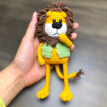 Load image into Gallery viewer, Cute Lion Full Body Fella with Vest Crochet Keychain K041