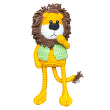 Load image into Gallery viewer, Cute Lion Full Body Fella with Vest Crochet Keychain K041