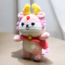Load image into Gallery viewer, Cute Dragon Friend Wearing Bag Crochet Keychain K045