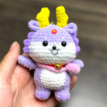 Load image into Gallery viewer, Cute Dragon Friend Wearing Bag Crochet Keychain K045