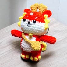 Load image into Gallery viewer, Cute Dragon Friend Wearing Bag Crochet Keychain K045