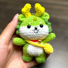 Load image into Gallery viewer, Cute Dragon Friend Wearing Bag Crochet Keychain K045