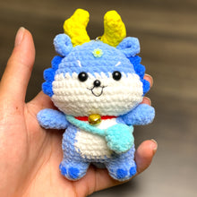 Load image into Gallery viewer, Cute Dragon Friend Wearing Bag Crochet Keychain K045