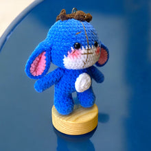 Load image into Gallery viewer, Soft Blue Blushy Elephant Crochet Keychain K0208