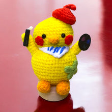 Load image into Gallery viewer, Happy Art Lover Ducky Crochet Keychain K0211