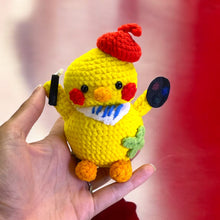 Load image into Gallery viewer, Happy Art Lover Ducky Crochet Keychain K0211