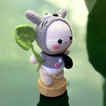 Load image into Gallery viewer, Friendly Grey Friend Costume Baby Crochet Keychain K0212