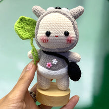 Load image into Gallery viewer, Friendly Grey Friend Costume Baby Crochet Keychain K0212