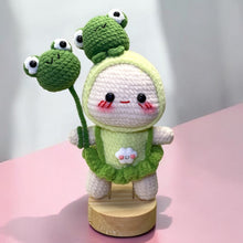 Load image into Gallery viewer, Green Frog Costume Baby Crochet Keychain K0213