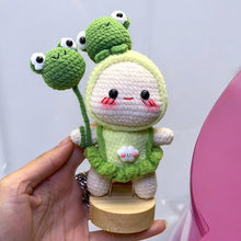Load image into Gallery viewer, Green Frog Costume Baby Crochet Keychain K0213