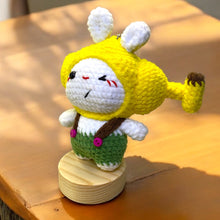 Load image into Gallery viewer, Banana Head Bunny Boy Crochet Keychain K0214