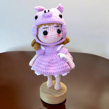Load image into Gallery viewer, Piggy Hat Gal Crochet Figure K0215