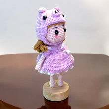 Load image into Gallery viewer, Piggy Hat Gal Crochet Figure K0215