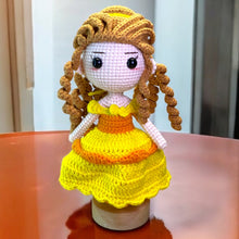 Load image into Gallery viewer, Yellow Ballroom Girl Crochet Figure K0219