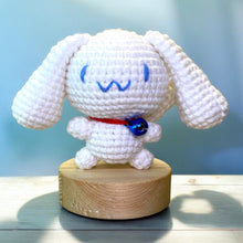 Load image into Gallery viewer, Big Ear White Pup Crochet Keychain K0221