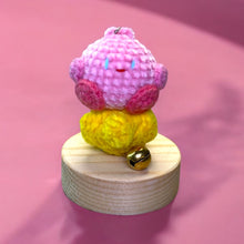 Load image into Gallery viewer, Pink Bubble on Star with Bell Crochet Keychain K0227