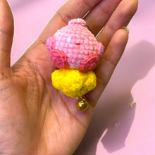 Load image into Gallery viewer, Pink Bubble on Star with Bell Crochet Keychain K0227