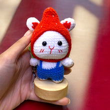 Load image into Gallery viewer, Strawberry Head Bunny Soft Crochet Keychain K0305