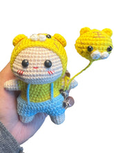 Load image into Gallery viewer, Cute Character in Tiger Costume Holding Tiger Balloon Crochet Keychain K005