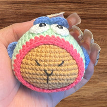 Load image into Gallery viewer, Cute Fish Capybara Head Crochet Keychain K016