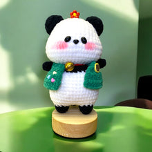Load image into Gallery viewer, Panda in Green Vest Soft Crochet Keychain K0317