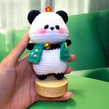 Load image into Gallery viewer, Panda in Green Vest Soft Crochet Keychain K0317