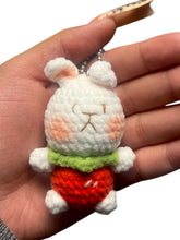 Load image into Gallery viewer, Cute Strawberry Bunny Crochet Keychain K021