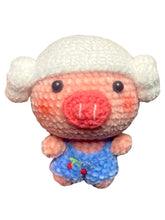 Load image into Gallery viewer, Cute BathTowel Head Piggy Crochet Keychain K026