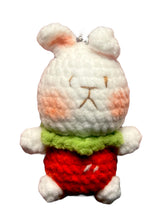 Load image into Gallery viewer, Cute Strawberry Bunny Crochet Keychain K021