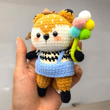 Load image into Gallery viewer, Foxxy Baddie with Balloons Crochet Keychain K0408