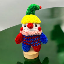 Load image into Gallery viewer, Velvety Cutie Clown with Bendy Hat Crochet Keychain K0410