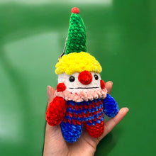 Load image into Gallery viewer, Velvety Cutie Clown with Bendy Hat Crochet Keychain K0410