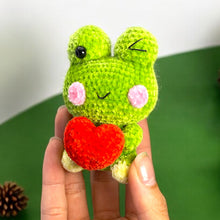 Load image into Gallery viewer, Heartful Frog Soft Crochet Keychain K0412