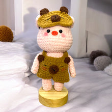 Load image into Gallery viewer, PJ Slumber Party Piggy Friends with Eyemask Soft Crochet Keychain K0413