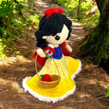 Load image into Gallery viewer, Royal Apple Ballroom Gown Girl with Basket & Micro Apple Crochet Figure K0414