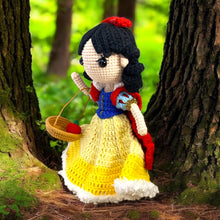 Load image into Gallery viewer, Royal Apple Ballroom Gown Girl with Basket & Micro Apple Crochet Figure K0414