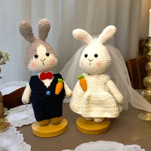 Load image into Gallery viewer, Just Married Bunnies Soft Crochet Figure Pair K0425
