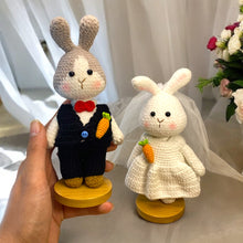 Load image into Gallery viewer, Just Married Bunnies Soft Crochet Figure Pair K0425