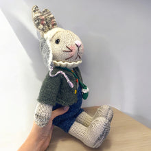 Load image into Gallery viewer, Sophisticated Fashion Bunny Large Knitted Figure K0429