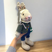Load image into Gallery viewer, Sophisticated Fashion Bunny Large Knitted Figure K0429